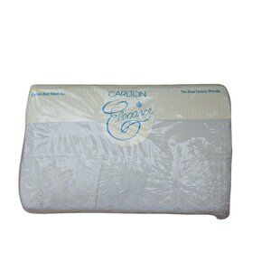Vintage Carlton Elegance Ecru Off White Queen Sheet Set Floral Eyelet Trim NEW U